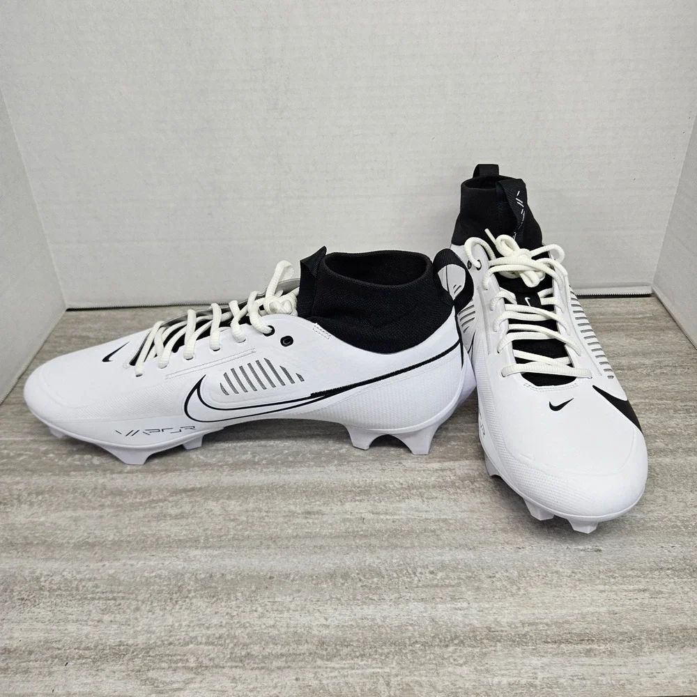 Nike Vapor Edge Pro 360 Football Cleats White Black‎ Panda Mens Size 14.5 NWOB